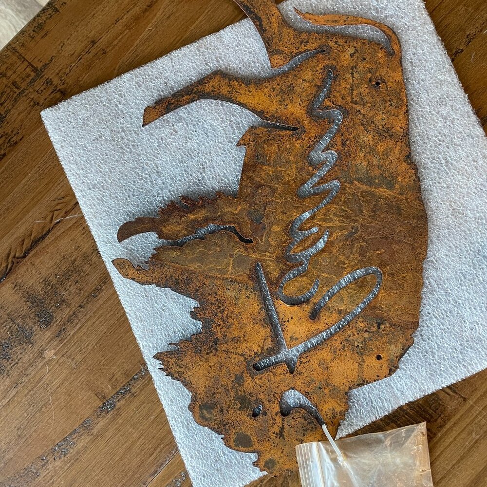 Rustic metal Buffalo sign